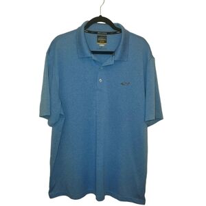 Greg Norman for Tasso Ella Blue Short Sleeve Golf Polo Shirt Size XL